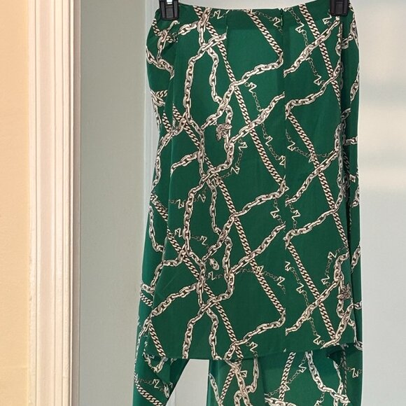 Zadig & Voltaire silk Jana CDC front tie asymmetrical knee length skirt Sz M - Picture 5 of 6